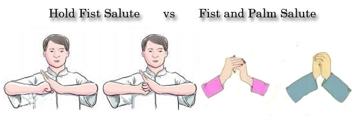 difference between fist palm salute and hold palm salute