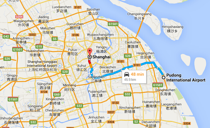 Trasferimento dall'aeroporto di Pudong al centro di Shanghai
