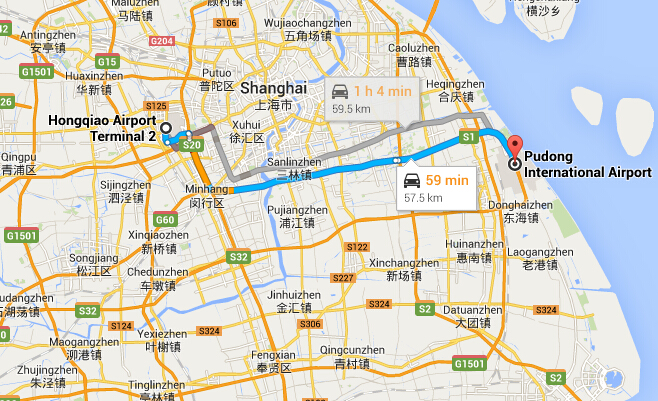 Come arrivare all'aeroporto di Pudong dall'aeroporto di Hongqiao