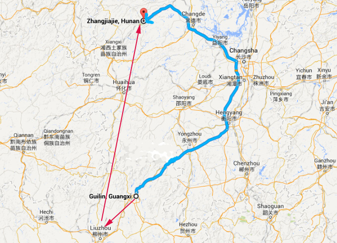 Come arrivare a Zhangjiajie da Guilin