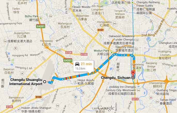 Come raggiungere il centro città dall'aeroporto di Chengdu Shuangliu