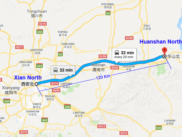 Come arrivare al Monte Huashan da Xian
