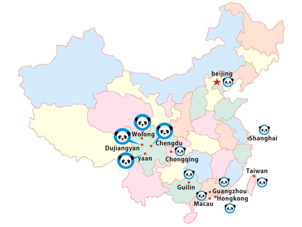 Dove vedere i panda giganti in Cina