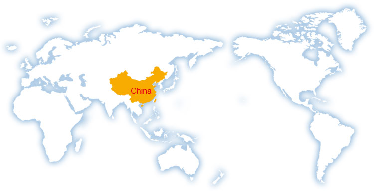 Mappa della posizione della Cina
