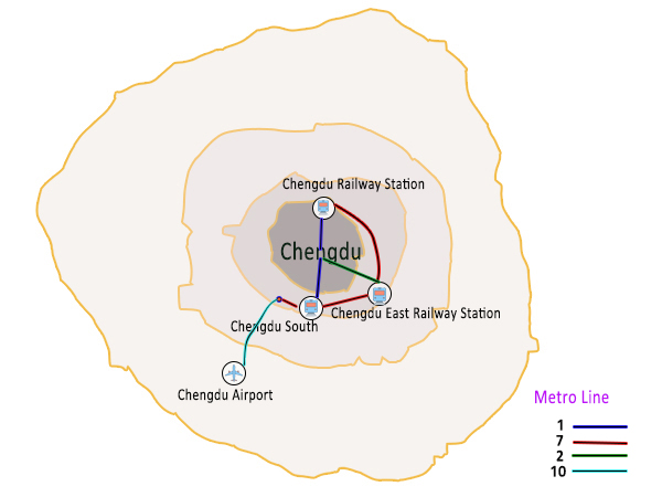 come arrivare alla stazione ferroviaria di Chengdu in metropolitana