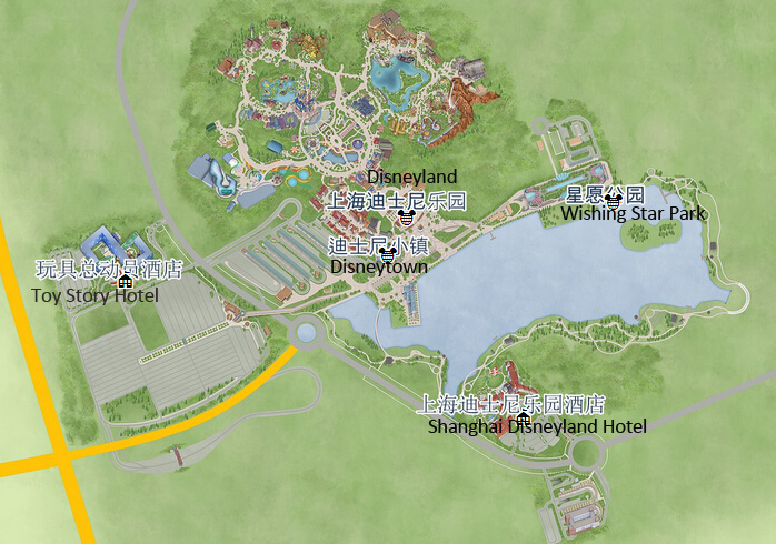 Mappa del resort Disney di Shanghai