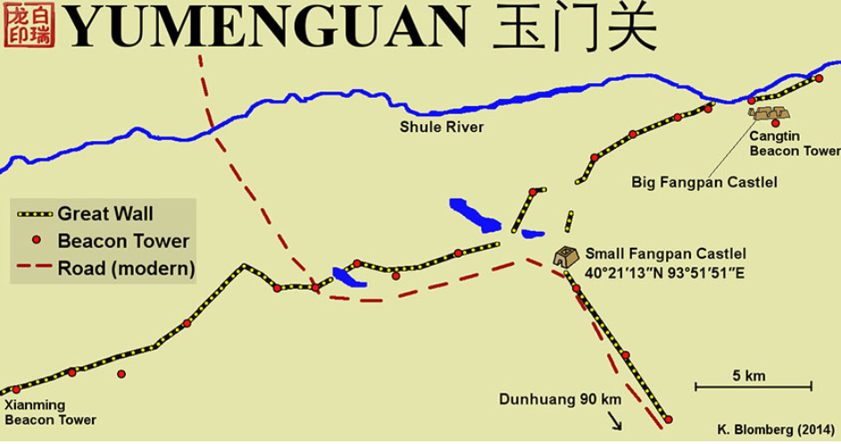 Mappa delle attrazioni del Dunhuang Yumen Pass